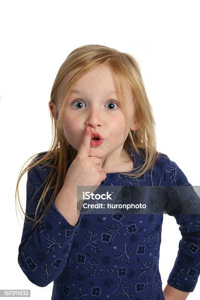 Shhh Quiet Stock Photo - Download Image Now - Finger on Lips, Child, Girls
