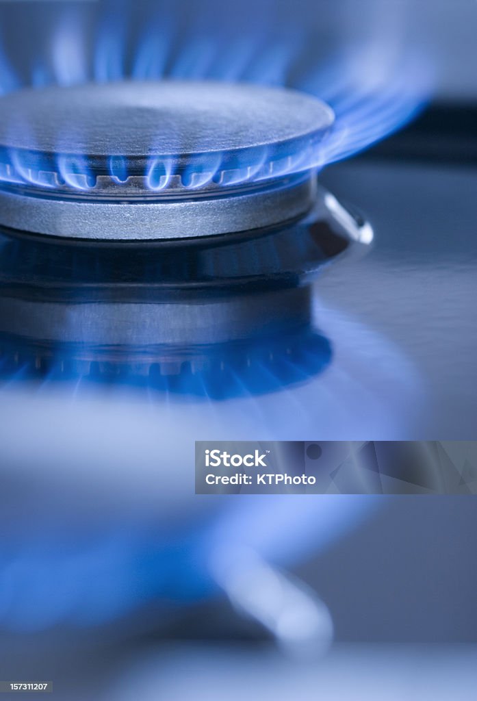 ブルーの炎のバーナーシリーズ 2 - 天然ガ��スのロイヤリティフリーストックフォト
