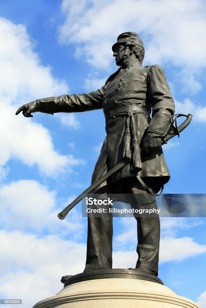 Wojna secesyjna Soldier Statua Gettysburg Battlefield - Zbiór zdjęć royalty-free (Miecz)