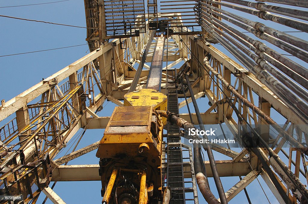 Plataforma de Perfuração-Vista de cima com topdrive - Foto de stock de Campo Petrolífero royalty-free