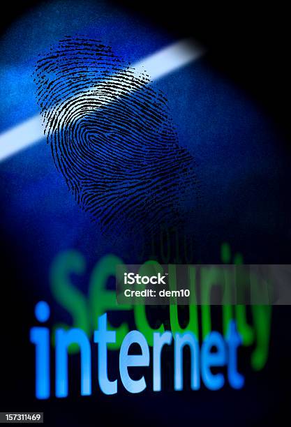 Computer Crime Stock Photo - Download Image Now - Fingerprint, Forensic Science, Internet