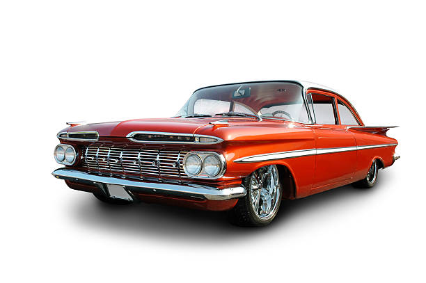 pulire cruiser - 1959 chevrolet impala - hood car headlight bumper foto e immagini stock