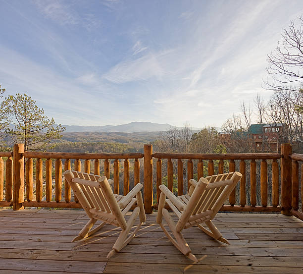 Deck chairs waiting (XXL) stock photo