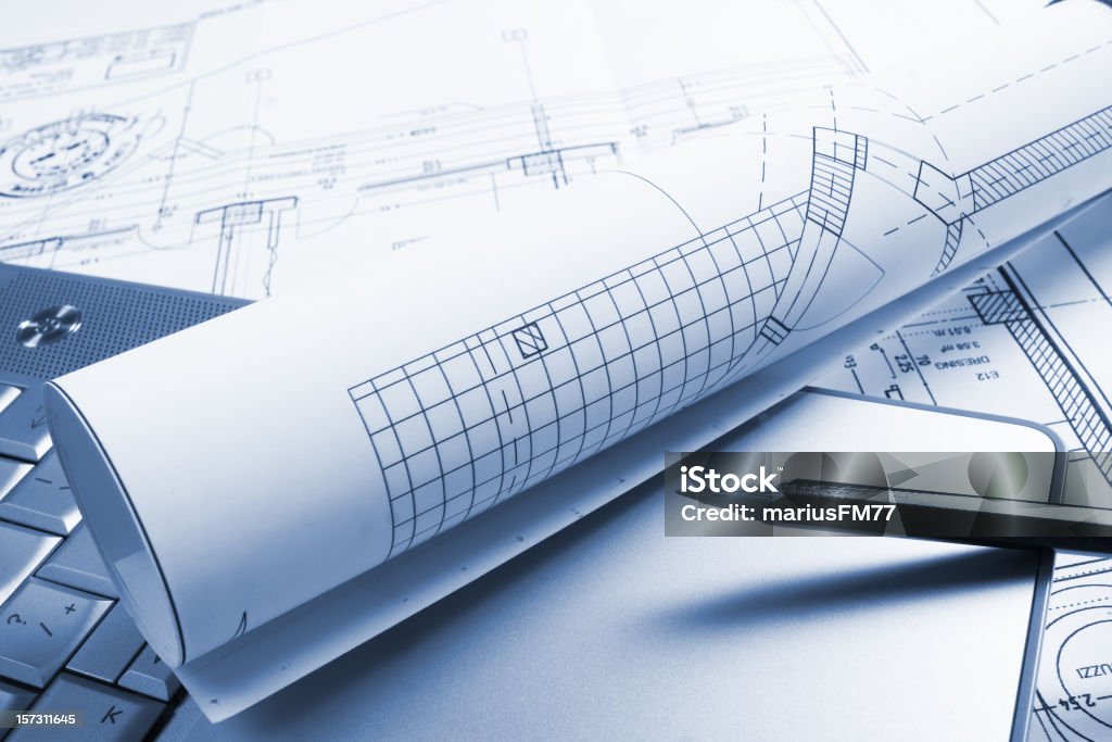 청사진 - 로열티 프리 건설 산업 스톡 사진