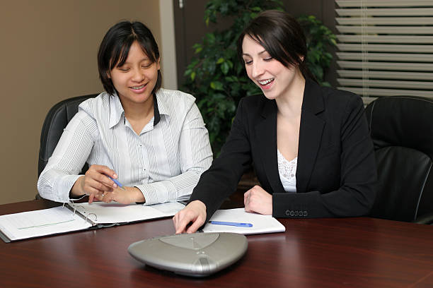 Conference Call Businesswomen stock photo