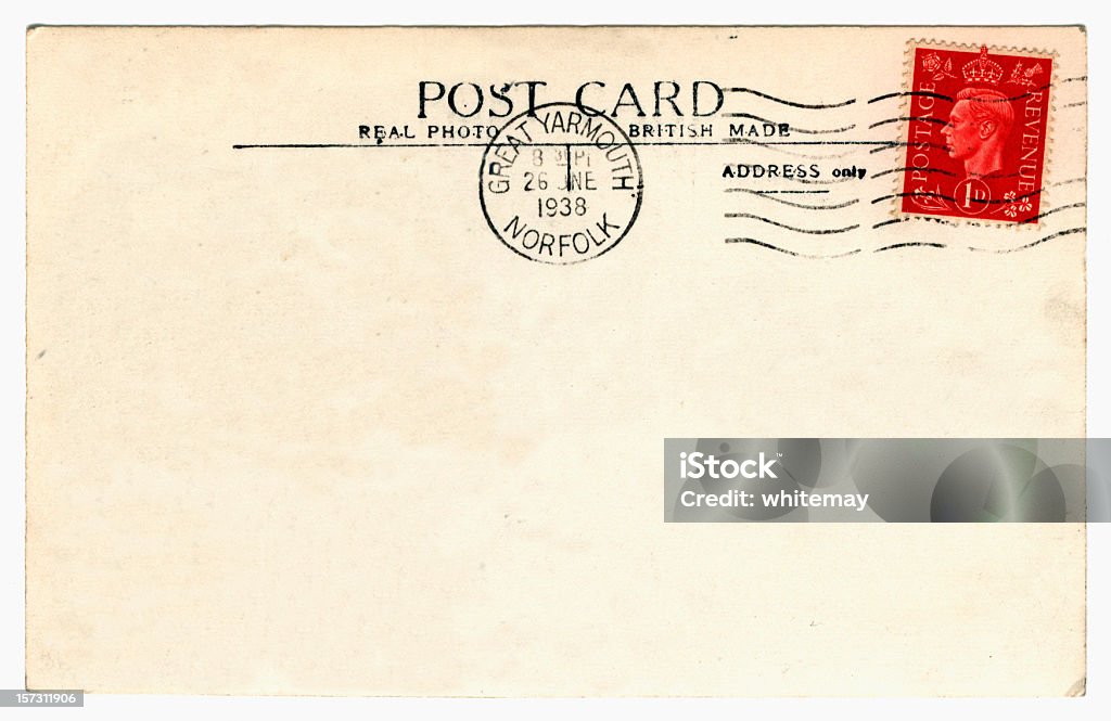 Antigo cartão postal: Rei George VI - Foto de stock de Antiguidade royalty-free