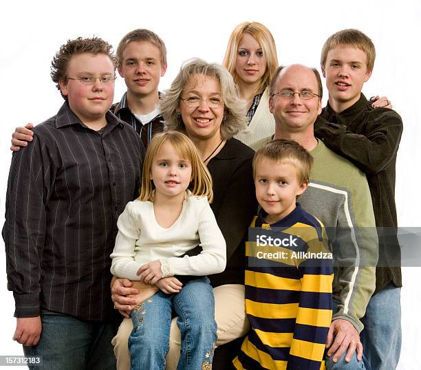 Large Family Married With Children Stock Photo - Download Image Now - Family with Six Children, Family, Large Family