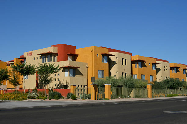 appartements du sud-ouest américain - southwest usa architecture building exterior scottsdale photos et images de collection