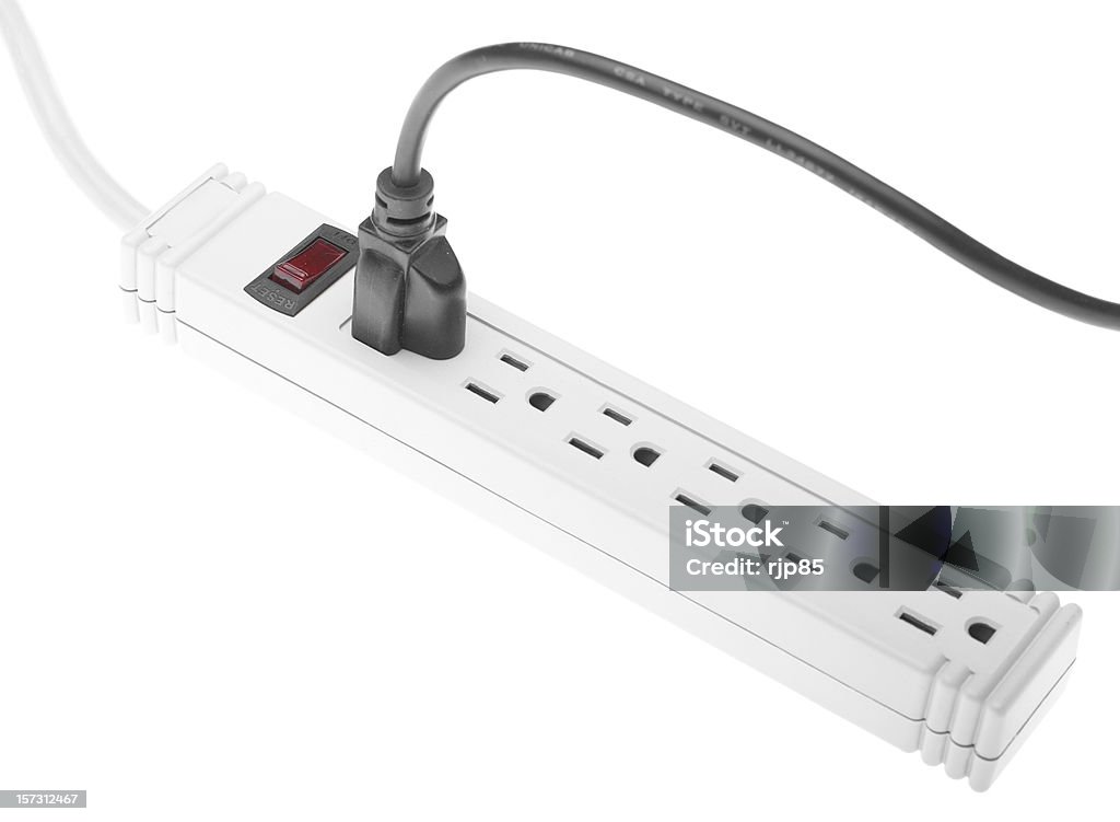 Tira de alimentación con conector macho - Foto de stock de Enchufe de pared libre de derechos