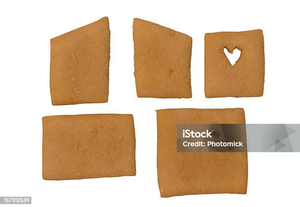 Parts For A Gingerbread House Stock Photo - Download Image Now - Gingerbread House, Cut Out, Gingerbread Cookie