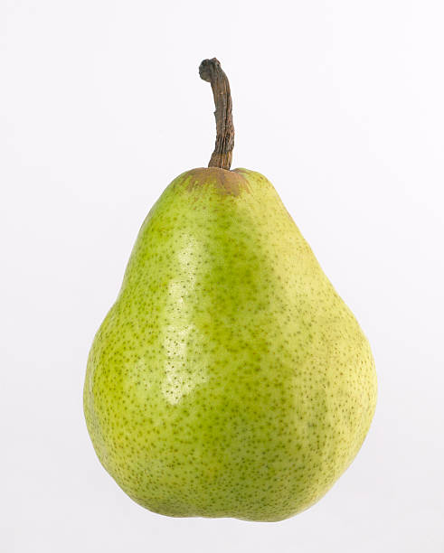 A ripe green pear isolated on white