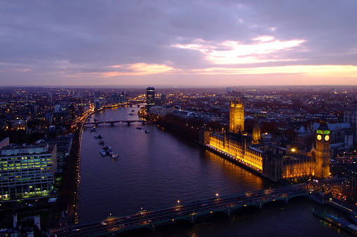 View over London from upon London Eye