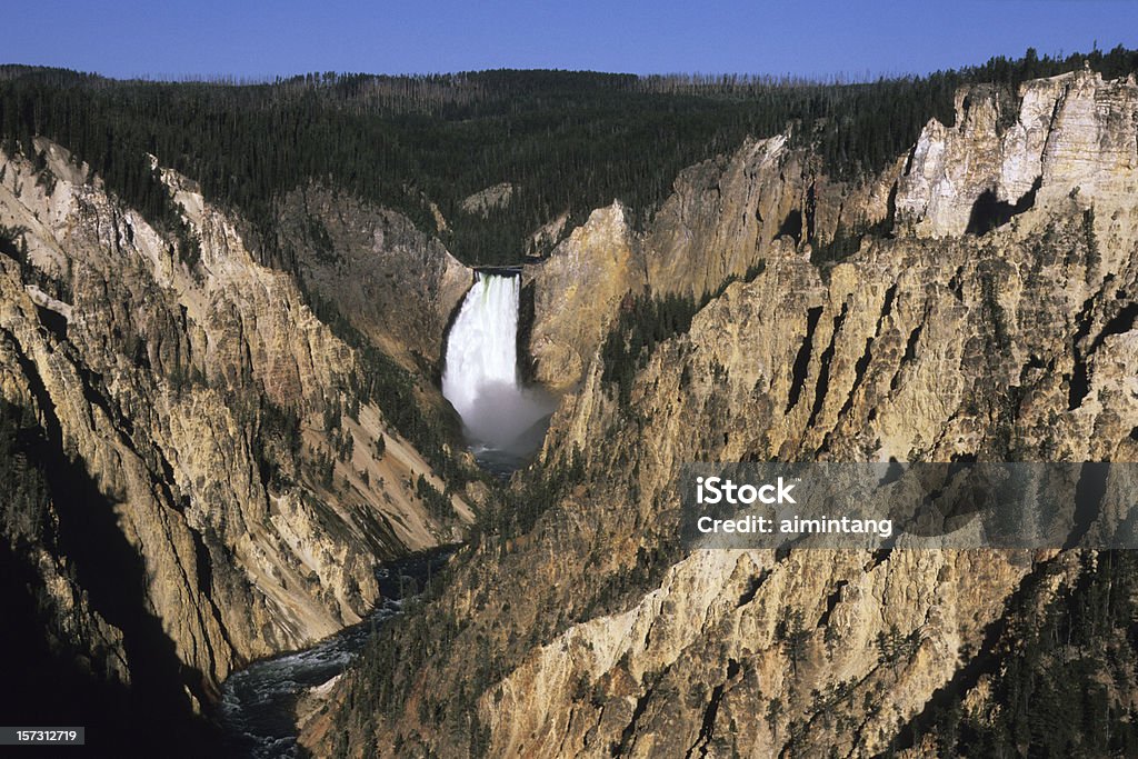 Chutes du Lower Yellowstone - Photo de Matin libre de droits