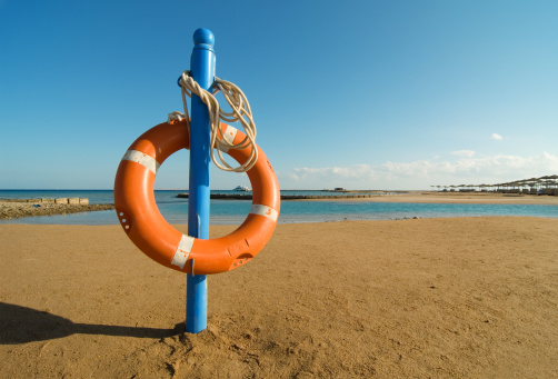 buoy on the resort beach