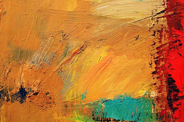 This is a closeup from  a yellow and red oil painting on linen canvas made with high quality artist paints and tools. Showing paintbrush strokes and traces from palette knives. Photographed in daylight with Canon 5D Mark II and 100mm macro lens. Suitable as backgrounds, wallpaper or decorative art. Created by me.