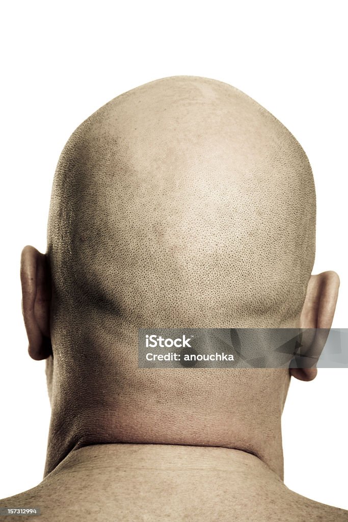 Rasatura uomo testa vista posteriore - Foto stock royalty-free di Orecchio umano