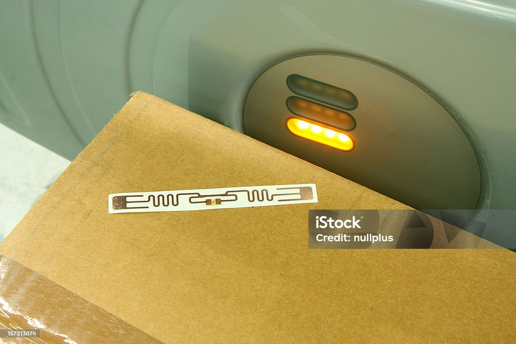 RFID Rótulo da caixa - Royalty-free Identificação por Rádio Frequência Foto de stock