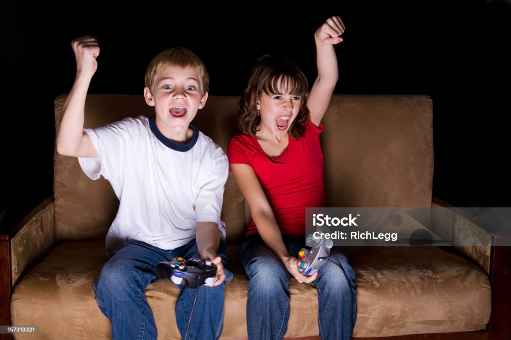 Jogo de vídeo de jogadores - Royalty-free 12-13 Anos Foto de stock