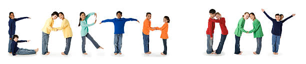 Ethnically Diverse Children Spell Earth Day Ethnically diverse school kids show they care about the environment by spelling the phrase "Earth Day" with their bodies.  **If the zoom feature is not working properly, and you wish to see a proof in a larger size, please sitemail me with your email address and I will send one to you.  10 11 years photos stock pictures, royalty-free photos & images