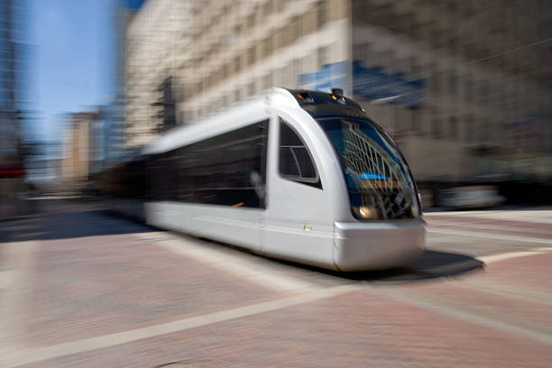 istock Public train in downtown Houston, Texas 157313595