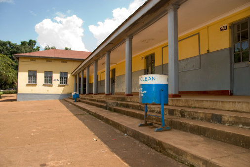 African schoolbuilding in Kampala, Uganda.