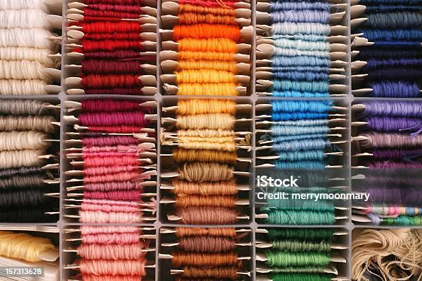 Rainbow Of Embroidery Thread Stock Photo - Download Image Now - Thread - Sewing Item, Embroidery, Ideas