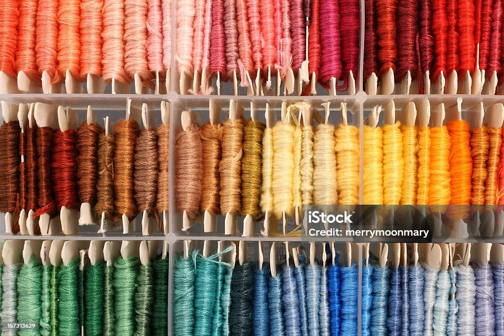 Colorida caixa de encadeamento - Foto de stock de Algodão - Material Têxtil royalty-free