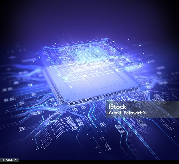 Computer Chip Stock Photo - Download Image Now - Computer Chip, Three Dimensional, CPU