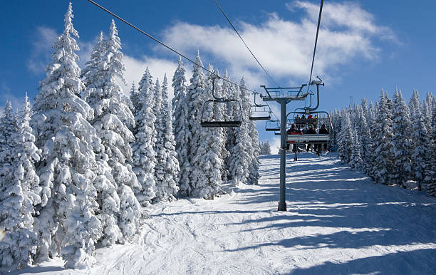 On the Mountaintop Express at Vail  ski lift photos stock pictures, royalty-free photos & images