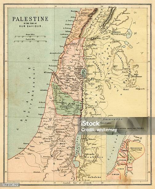 Palestina En El Momento De Nuestra Saviour Foto de stock y más banco de imágenes de Mapa - Mapa, Israel, Palestina histórica