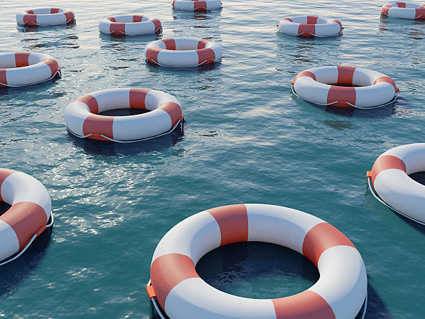 lebensrettende ausrüstung - buoy safety rescue rubber stock-fotos und bilder