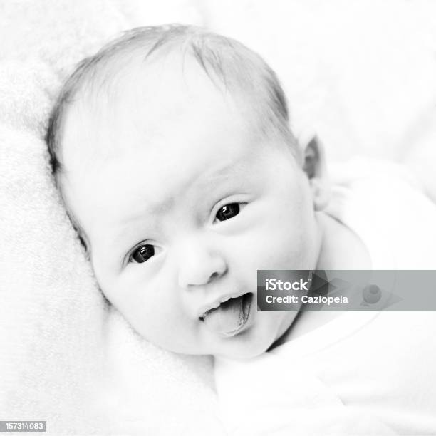 Baby Wyrażenie - zdjęcia stockowe i więcej obrazów 0 - 11 miesięcy - 0 - 11 miesięcy, Czarno biały, Dziecko