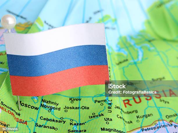 Federazione Russa - Fotografie stock e altre immagini di Russia - Russia, Bandiera, Carta geografica