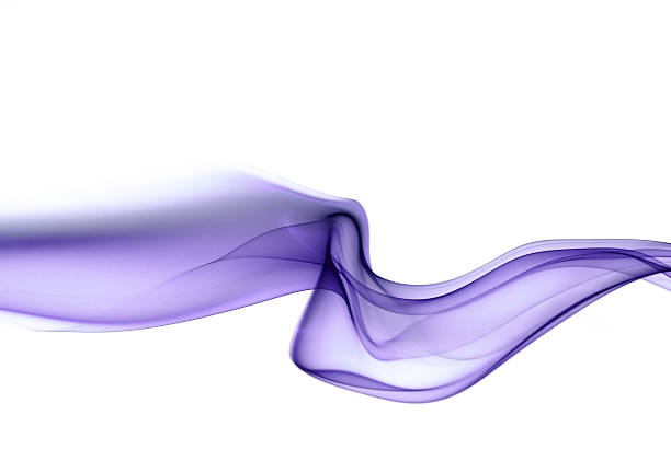 istock Violet wave of smoke horizontal on white background 157314602