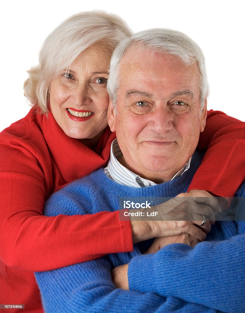 大胆な年配のカップルにぴったりの背景に白色 - 2人のロイヤリティフリーストックフォト