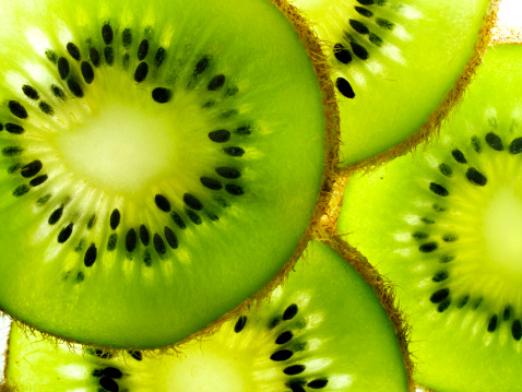 Kiwi slices close-up