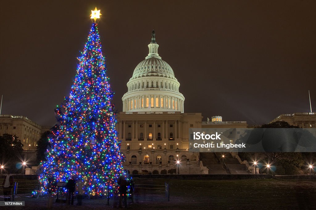 Navidad en el capitolio HDR - Foto de stock de Escaleras libre de derechos