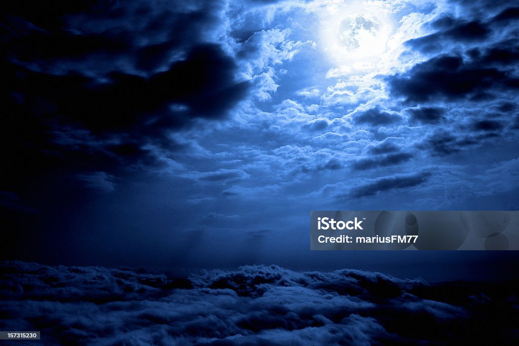 Nuit ciel et de la Lune - Photo de Nuit libre de droits