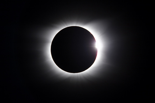 Solar Eclipse on black sky background