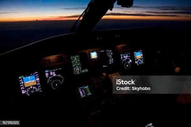 Sunset Cockpit Stock Photo - Download Image Now - Air Vehicle, Airplane, Close-up