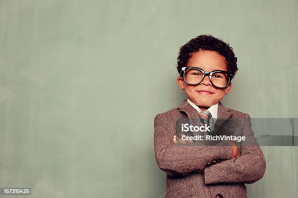 Happy Teacher Stock Photo - Download Image Now - Child, Suit, Intelligence