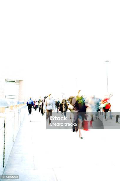 Bleached Commuters And Shoppers Blurred And Anonymous Stock Photo - Download Image Now