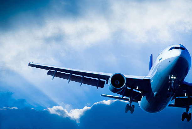 istock Airliner landing in a Storm 157315683
