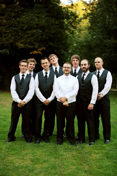 istock Groom with Groomsmen in a Green Meadow 157315746