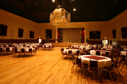Banquet Hall with set tables