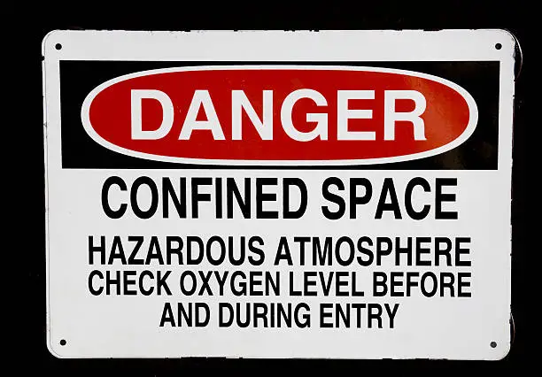 Photo of Danger confined space sign