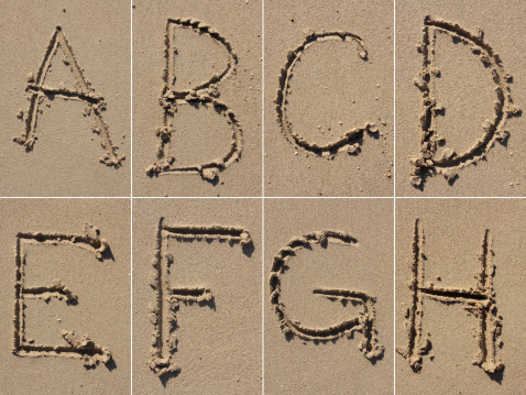 A-B-C-D-E-F-G-H alphabet letters.
