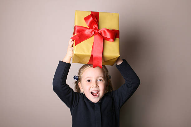 Daughter Gift Box Moving up  childrens day photos stock pictures, royalty-free photos & images