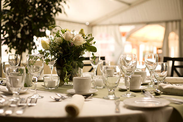 recepción de bodas. - wedding reception wedding table hotel reception fotografías e imágenes de stock