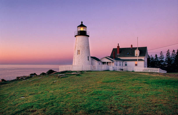 Beautiful sunrise at Pemaquid Point in Maine.